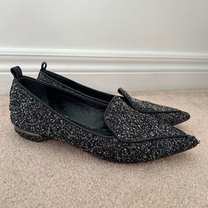 NICHOLAS KIRKWOOD Beya Loafers Black and White Boucle Size EU 36.5/US Size 6